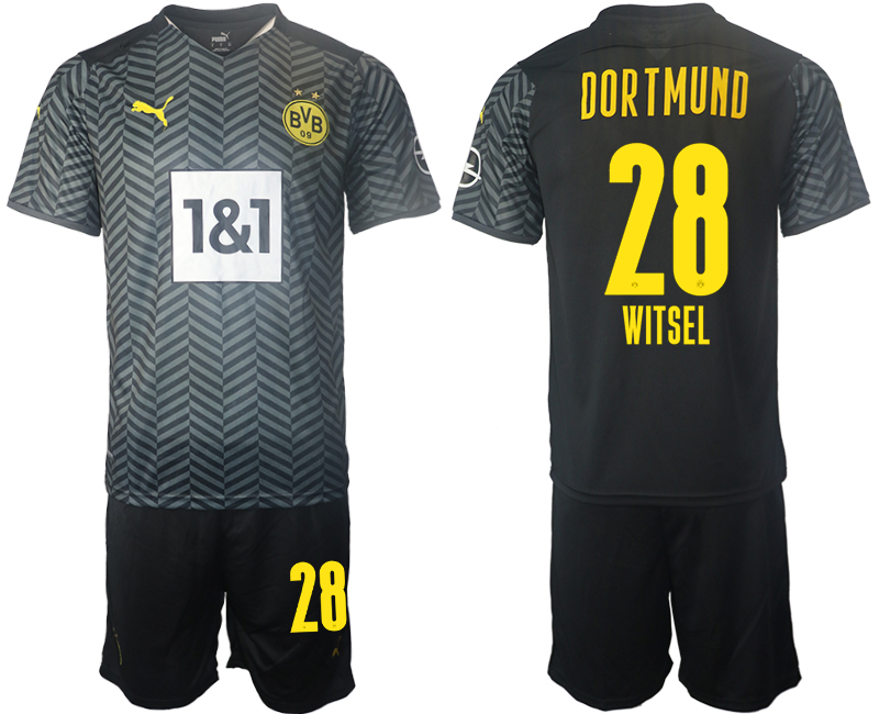 Men 2021-2022 Club Borussia Dortmund away black #28 Soccer Jersey->borussia dortmund jersey->Soccer Club Jersey